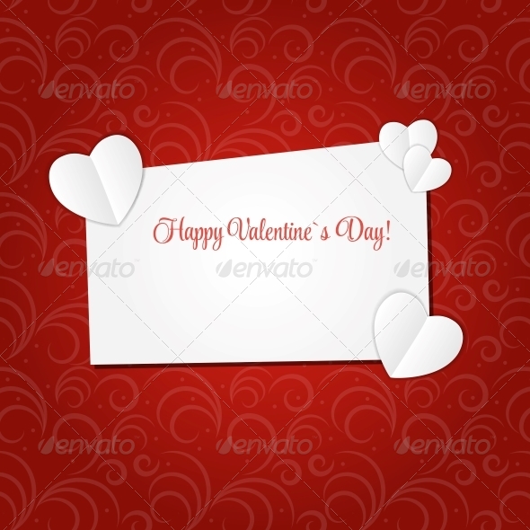 Happy Valentines Day Card with Heart - Valentines Seasons/Holidays