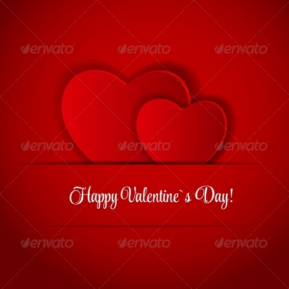 Happy Valentines Day Card with Hearts - Valentines Seasons/Holidays