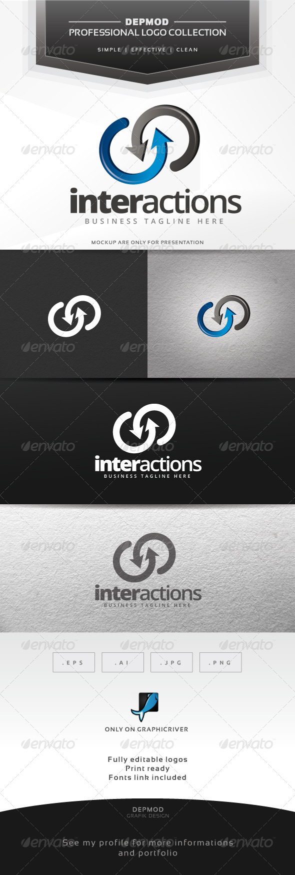 Interactions Logo - Abstract Logo Templates