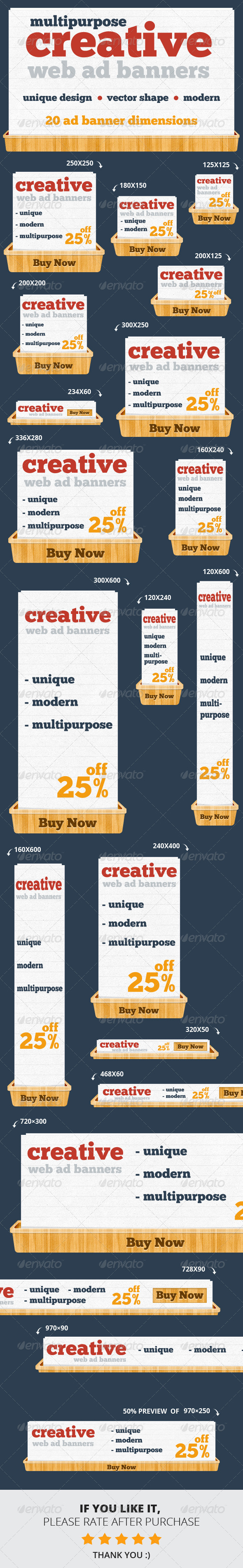 Creative & Unique Web Ad Banners - Multipurpose - Banners & Ads Web Elements