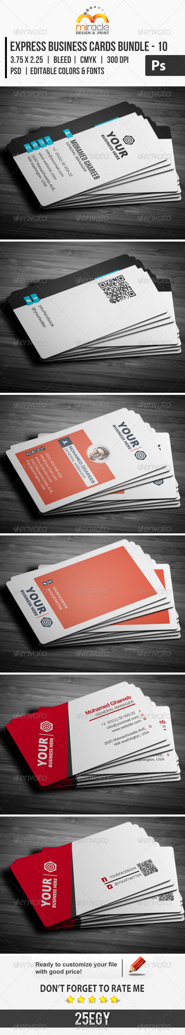 Express Business Cards Bundle - 10 - Corporate Business Cards