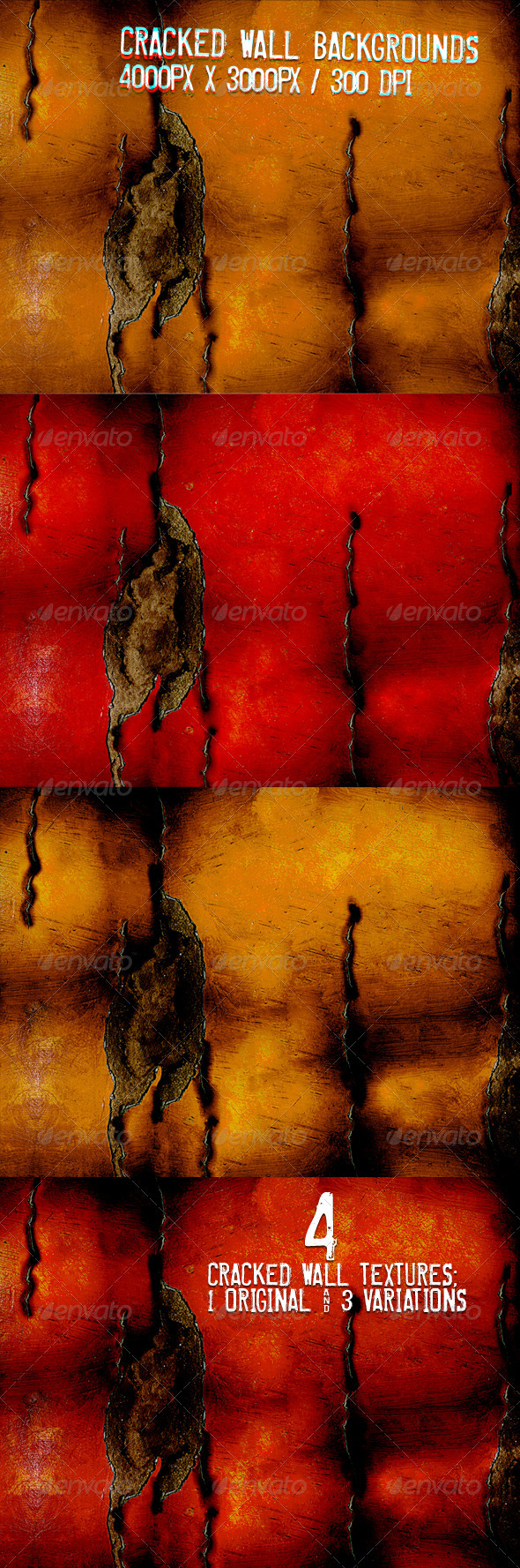 Cracked Wall Textures - Backgrounds Graphics