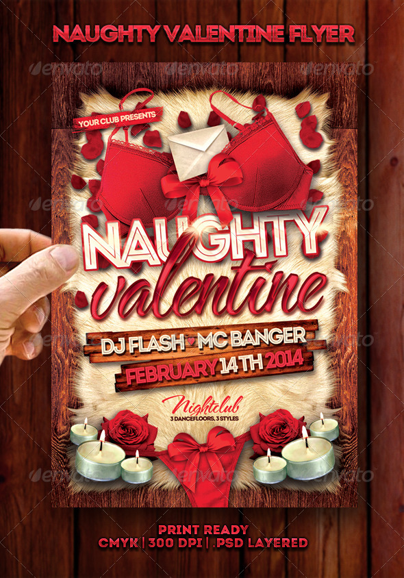 Naughty Valentine Flyer - Events Flyers