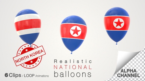 North Korea Flag Balloons alt