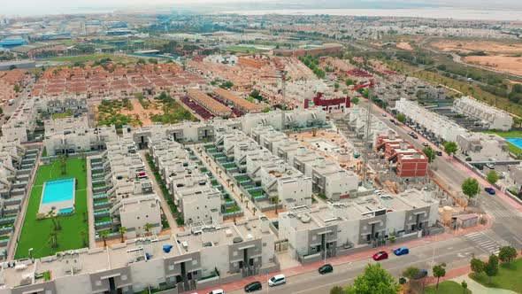 Aerial View. a Contruction Area with New Buildings. Spain, Costa Blanca, Alicante, Torrevieja. alt