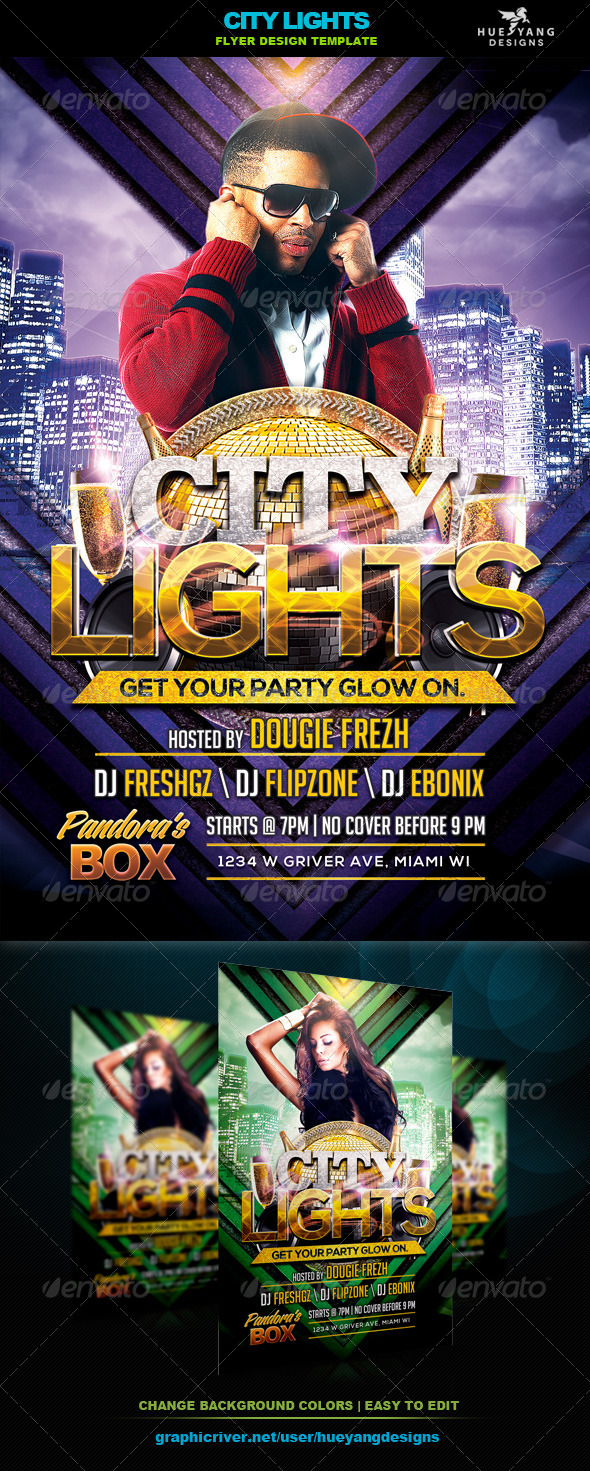 City Lights Flyer - Clubs & Parties Events