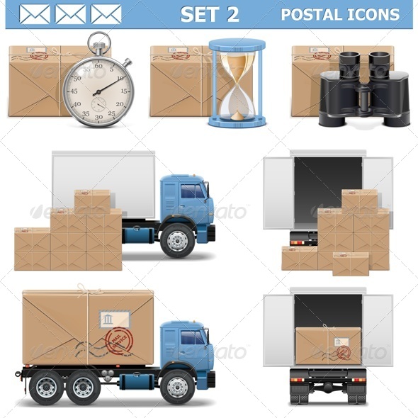 Vector Postal Icons Set 2 - Industries Business