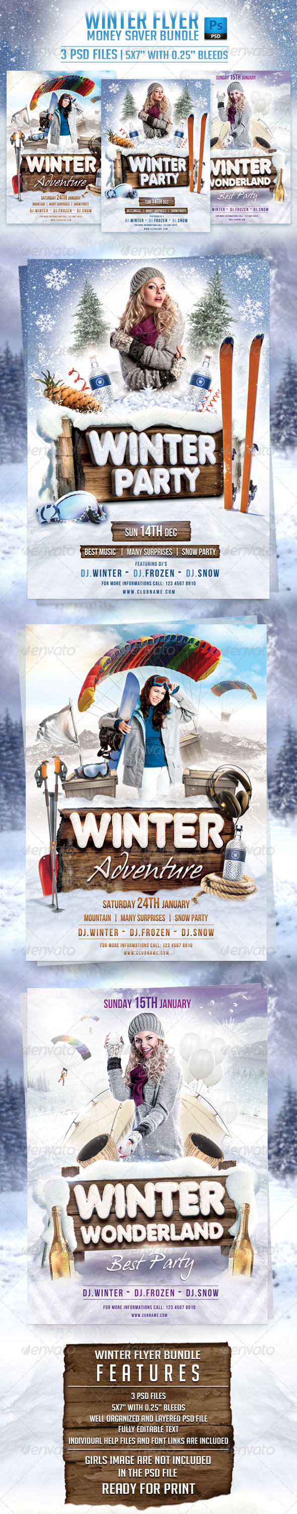Winter Flyer Bundle - Clubs & Parties Events