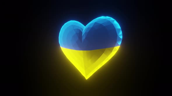 Heart with Ukrainian Flag 3D Render Illustration
