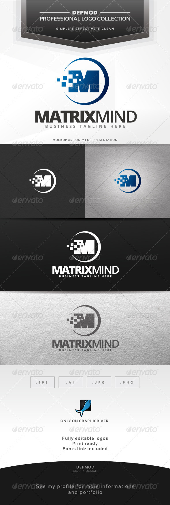 Matrix Mind Logo - Letters Logo Templates
