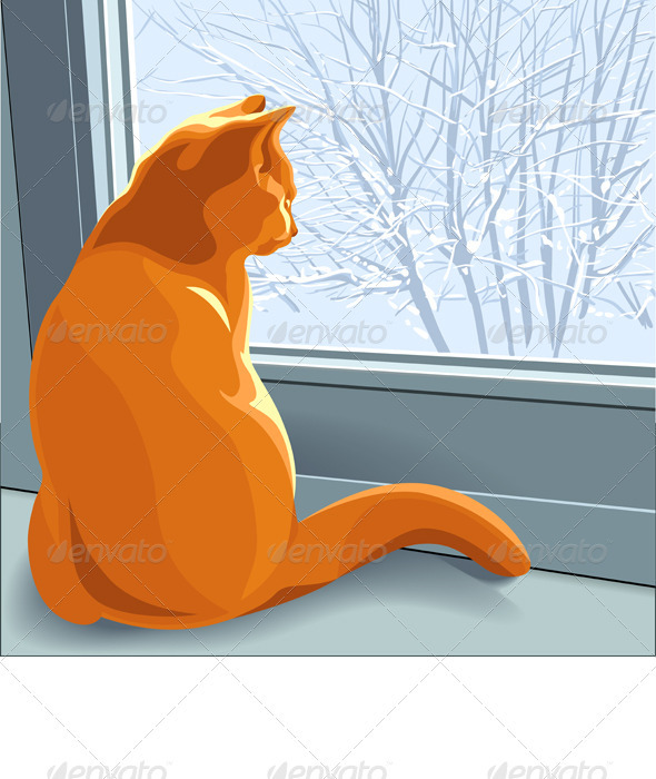 Winter dreams red cat