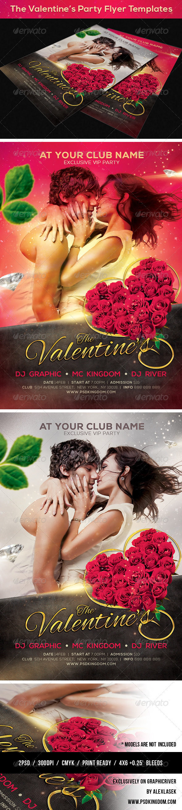 Valentine's Party Flyer Templates 4x6 - Clubs & Parties Events