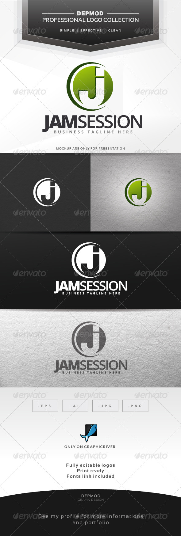 Jam Session Logo - Letters Logo Templates