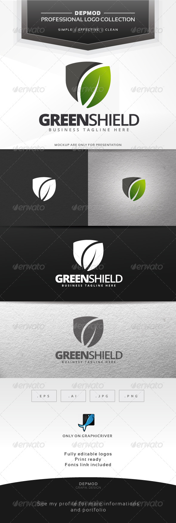 Green Shield Logo - Symbols Logo Templates