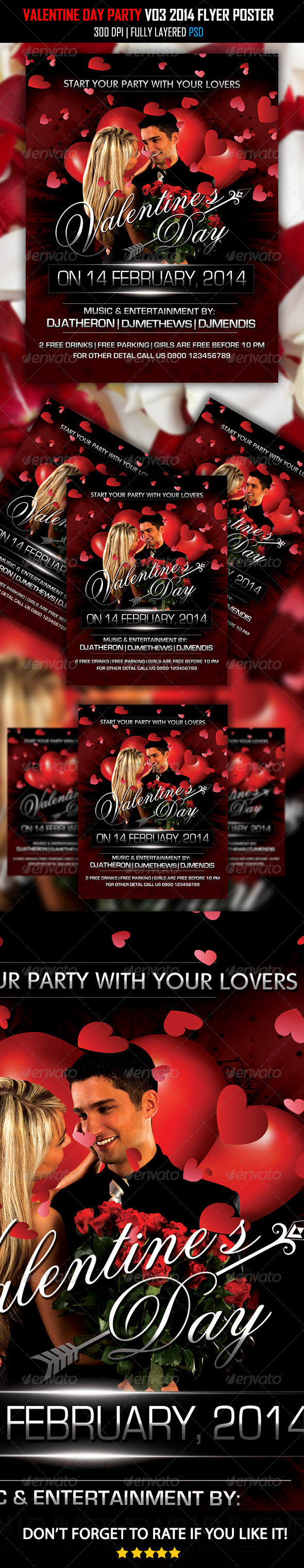 Valentine Day Party 2014 Flyer V03 - Clubs & Parties Events