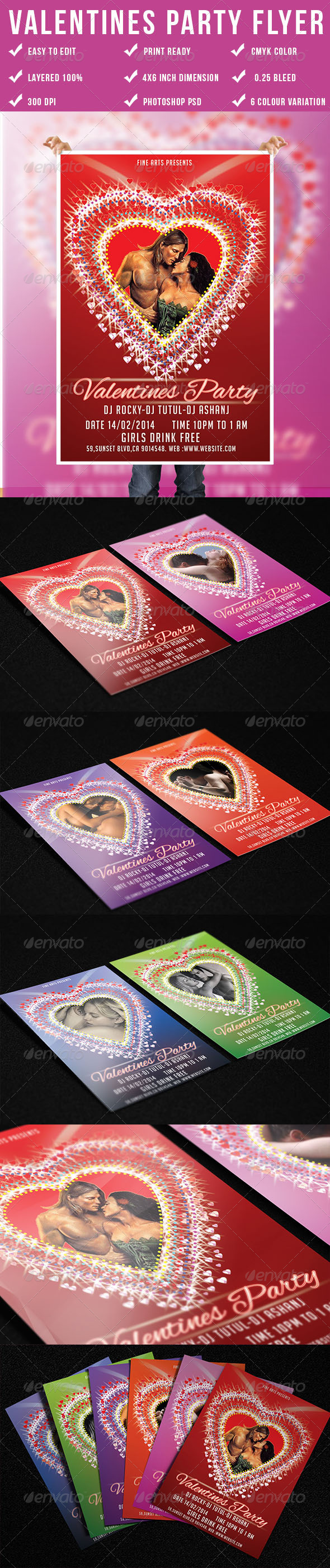 Valentines Party Flyer - Flyers Print Templates
