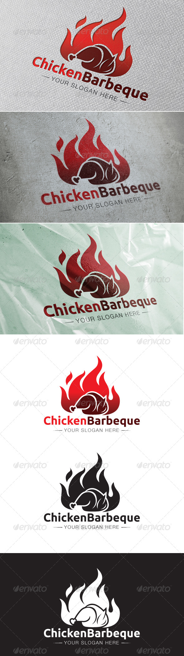 Chicken Barbeque Logo Template - Animals Logo Templates