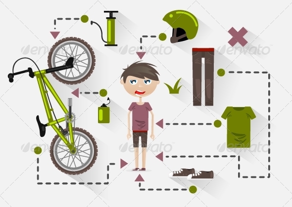 Flat Design Rider - Sports/Activity Conceptual
