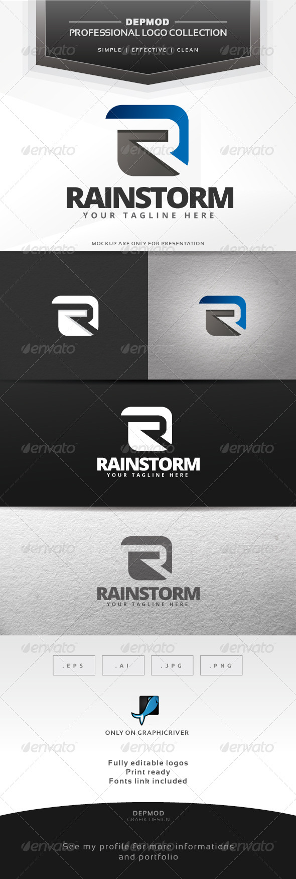 Rainstorm Logo - Letters Logo Templates