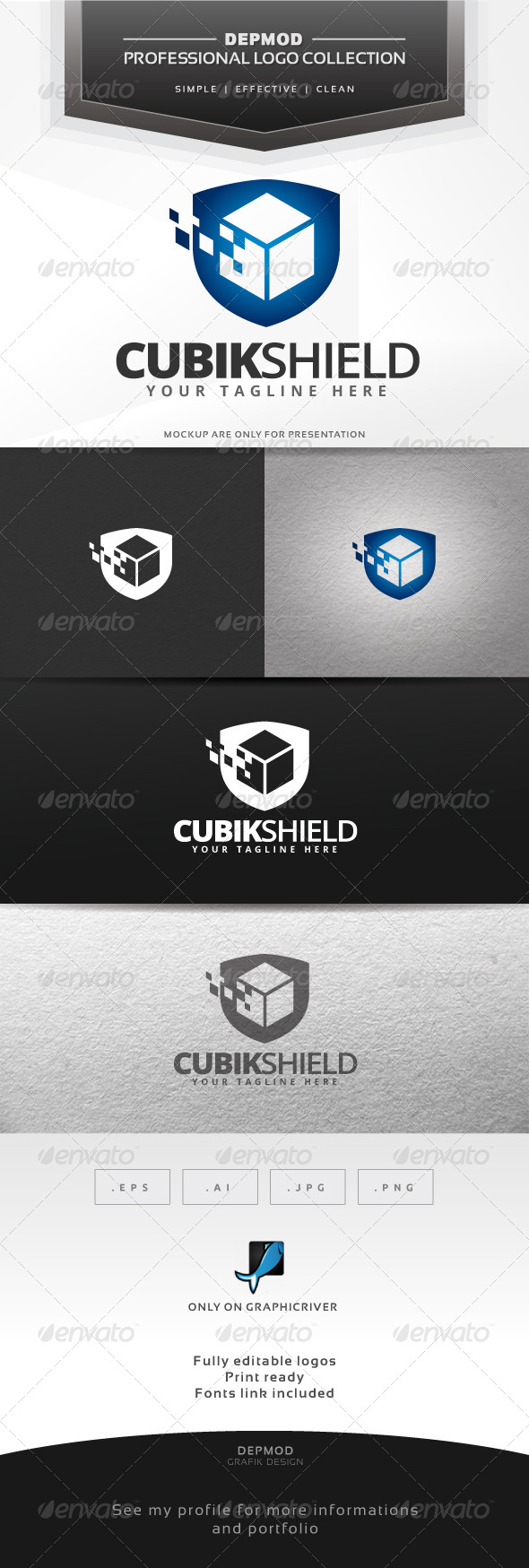 Cubik Shield Logo - Symbols Logo Templates