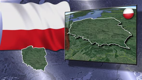 Poland Flag And Map Animation alt