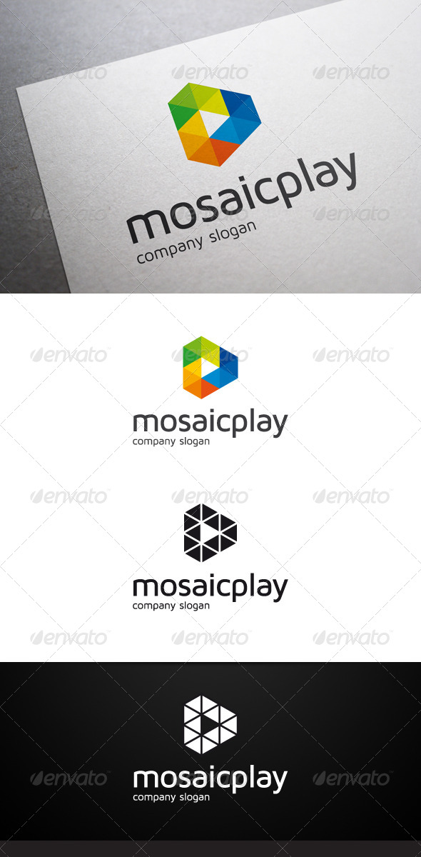 Mosaic Play Logo V2 - Abstract Logo Templates