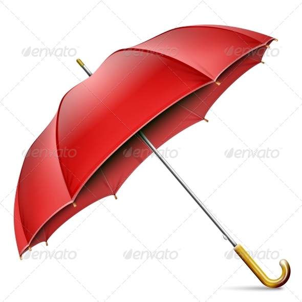 Realistic Open Red Umbrella - Seasons Nature