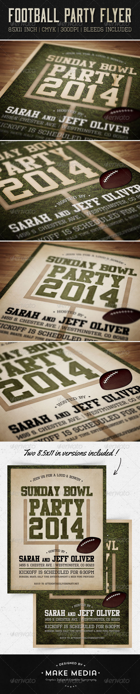 Sunday Bowl Flyer & Invitation - Sports Events
