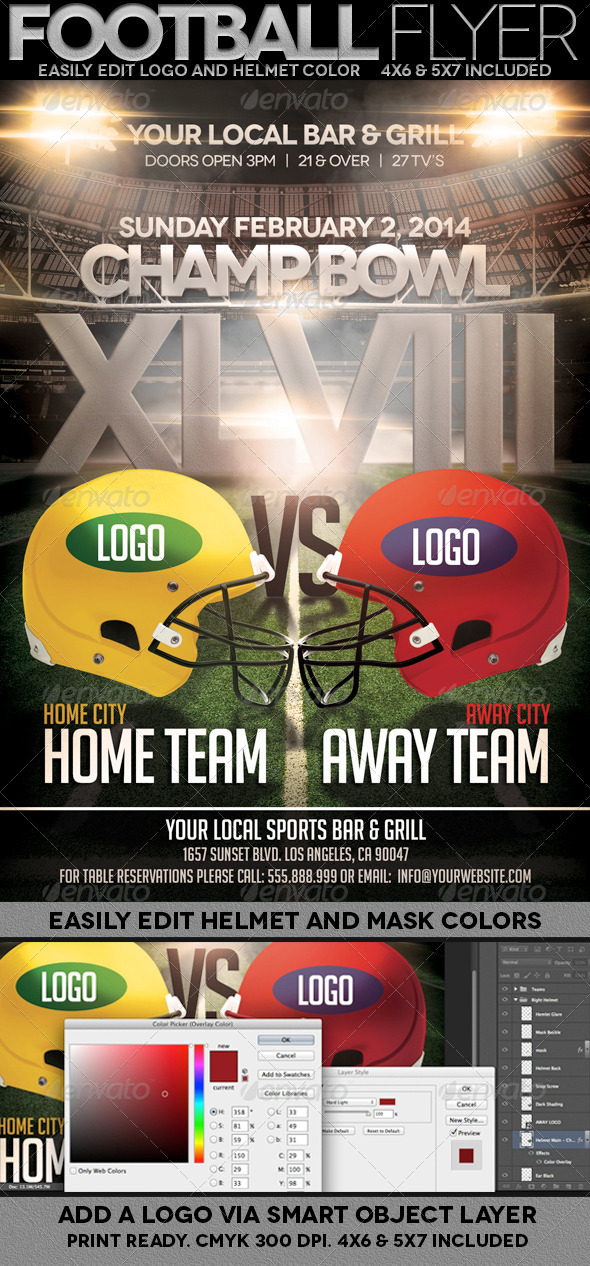 Football Championship Bowl Flyer - Events Flyers