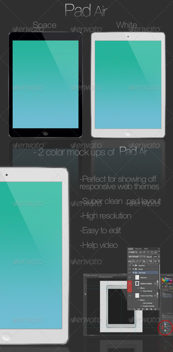 PadAir Clean Mock-up - Mobile Displays