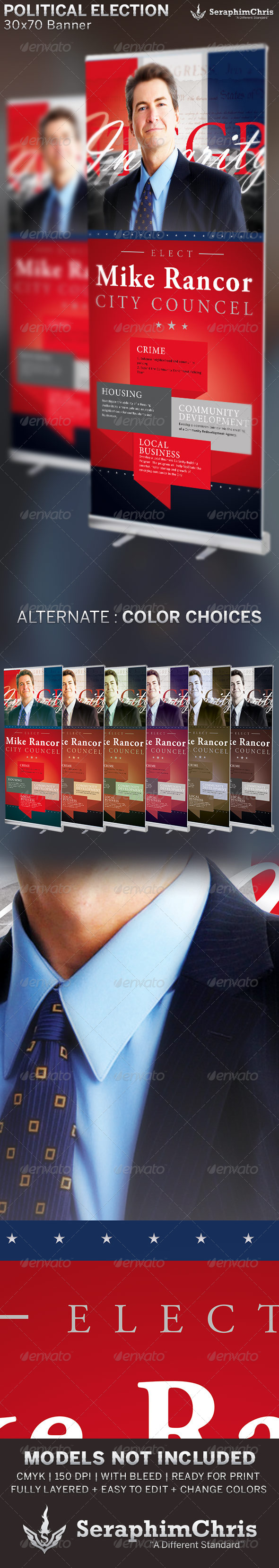 Political Election: Banner Template 2 - Signage Print Templates
