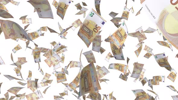Money Bills Euros Raining