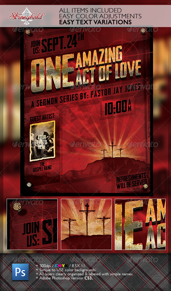 Vintage Church Service Flyer Template - Church Flyers
