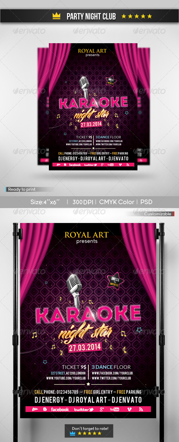 Karaoke Party Flyer - Clubs & Parties Events