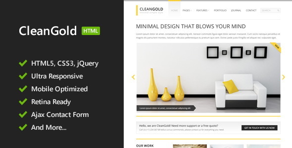 CleanGold - HTML5 - ThemeForest 3259460