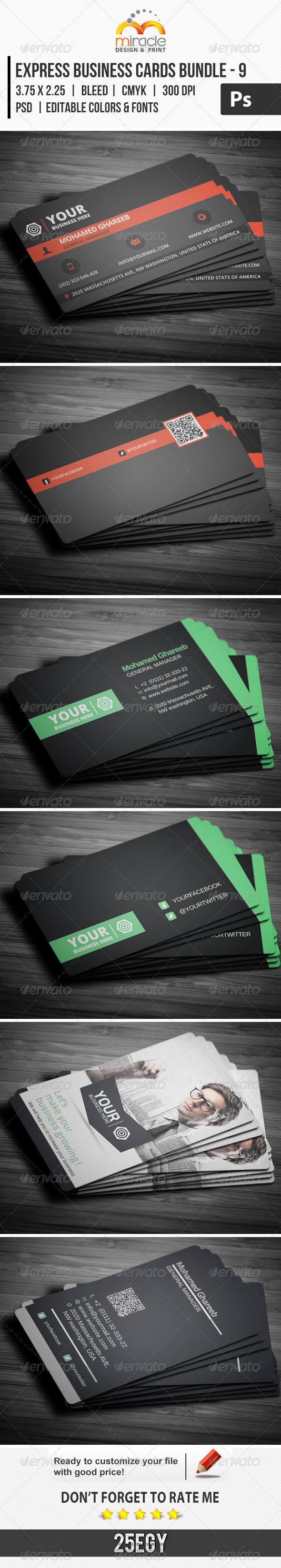 Express Business Cards Bundle - 9 - Corporate Business Cards