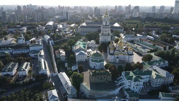 Kyiv Cityscape, Ukraine. Aerial View, Kiev. Slow Motion alt