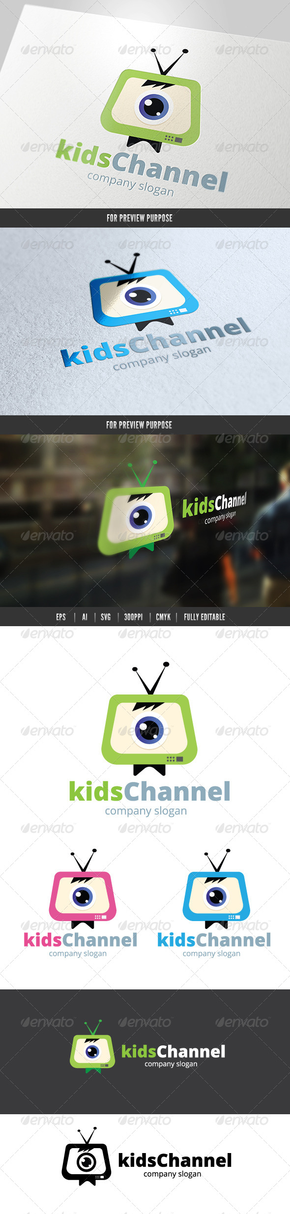 Kids Channel Logo - Objects Logo Templates