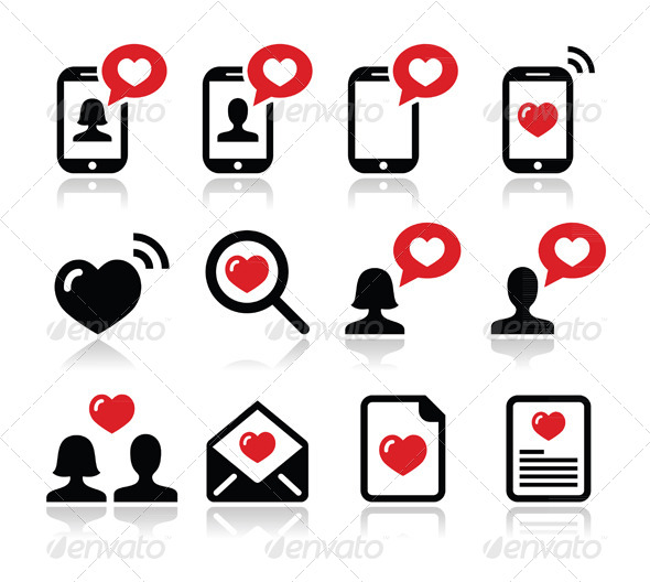 Valentine's Day Icons Set - Valentines Seasons/Holidays