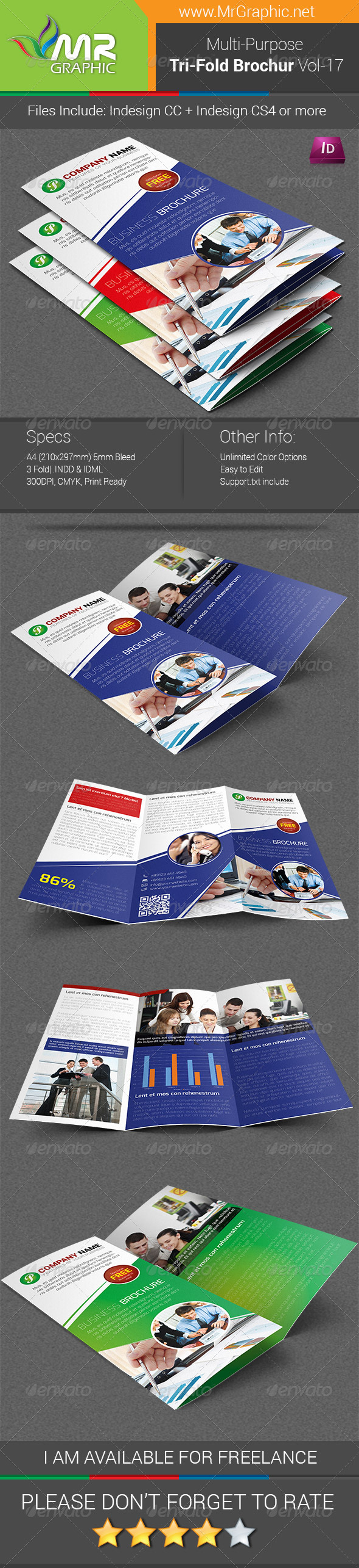 Multipurpose Business Tri-Fold Brochure Vol-17 - Corporate Brochures