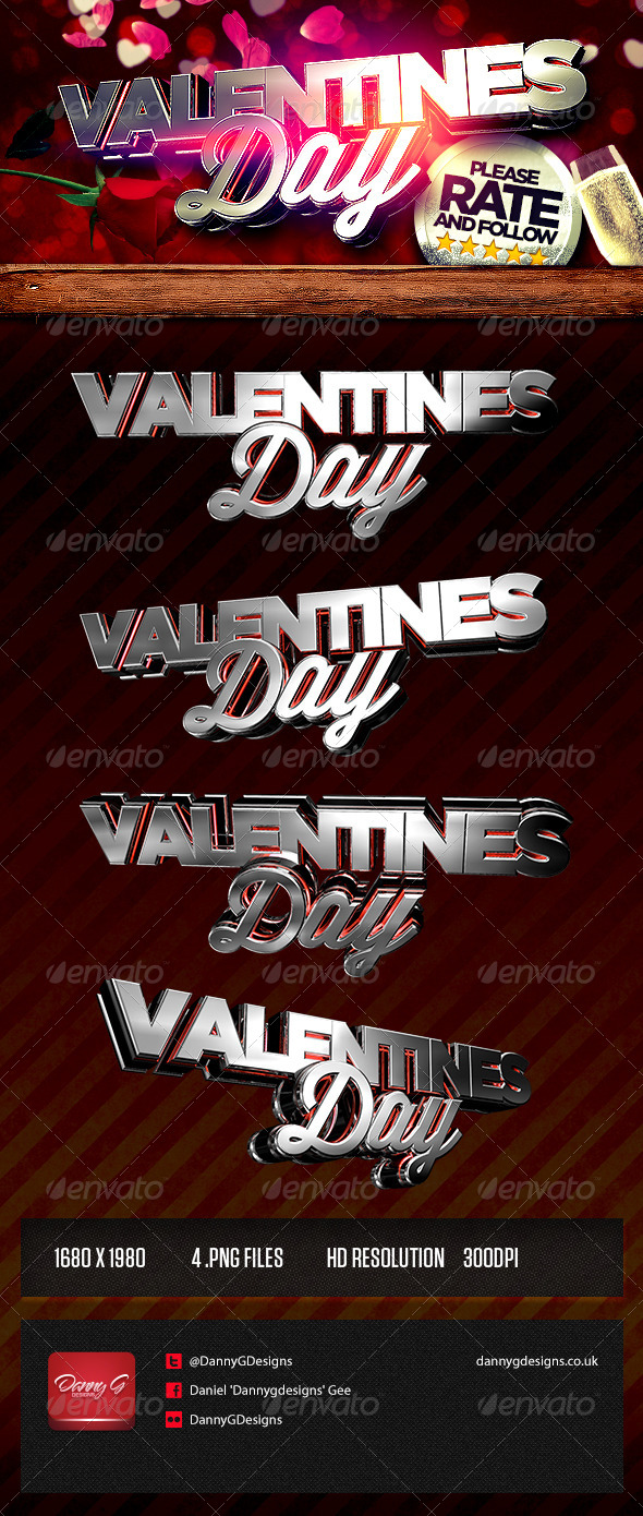 Valentines Day 3d Renders - Text 3D Renders