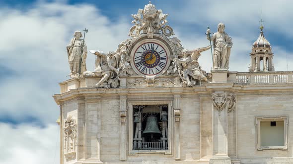 One of the Giant Clocks on the St. Peter's Facade Timelapse. alt