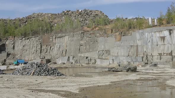 Extraction of Granite Stone in a Quarry