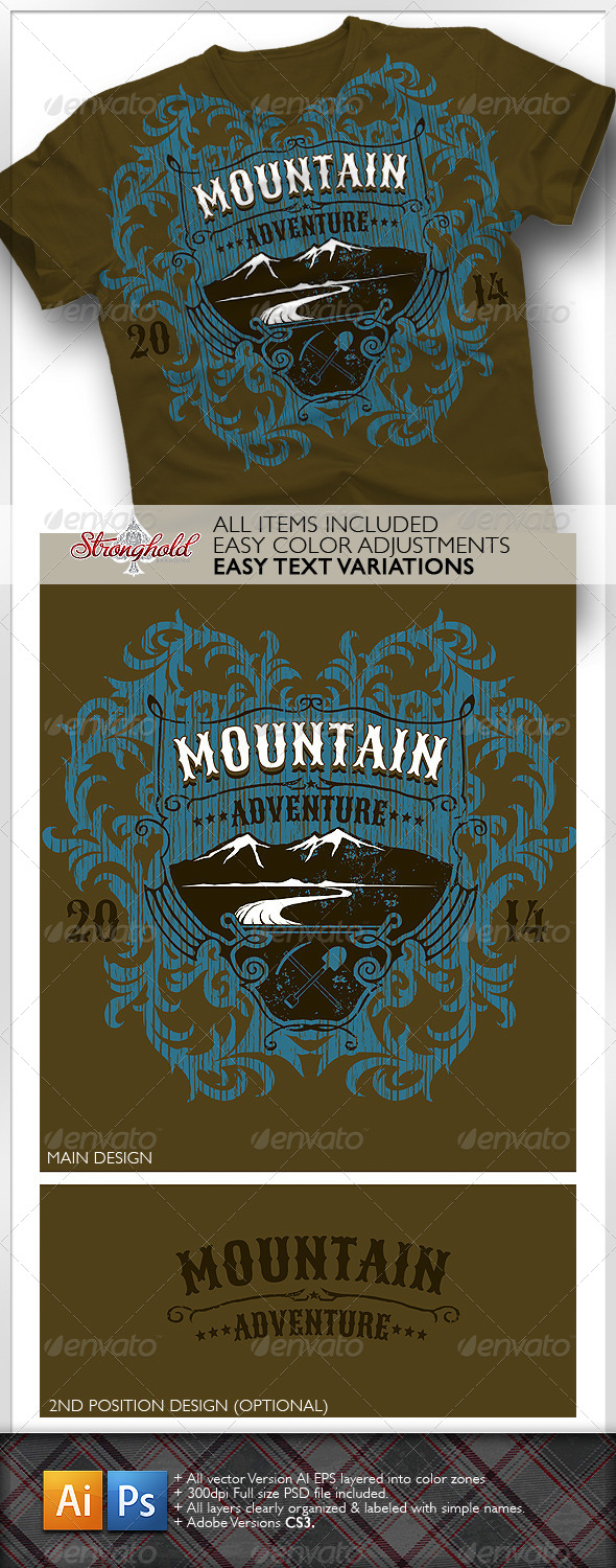 Mountain Adventure T-shirt Event Template - T-Shirts