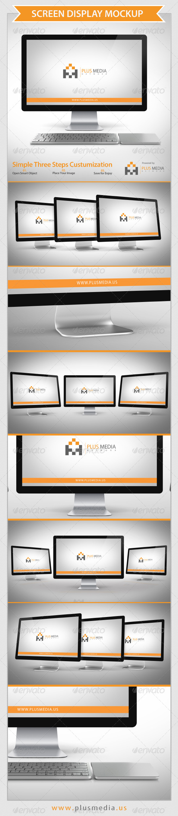 Screen Display Mockup - Product Mock-Ups Graphics
