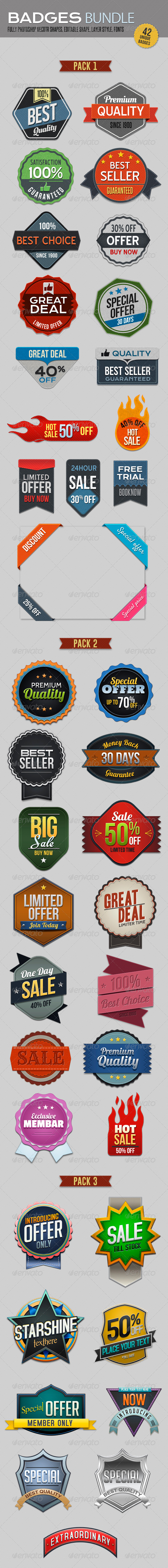 Badges Bundle - Badges & Stickers Web Elements