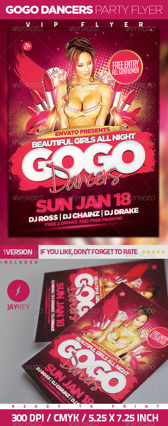 Gogo Dancers Party Flyer - Clubs & Parties Events