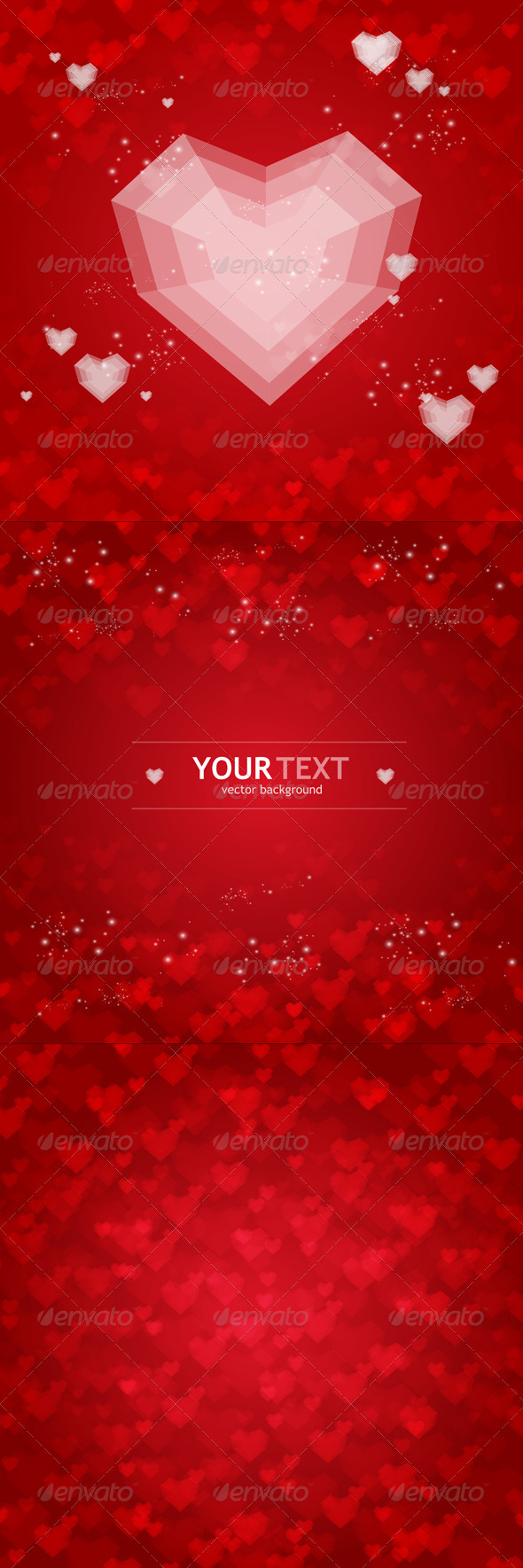 Backgrounds Set from Red Hearts - Valentines Seasons/Holidays