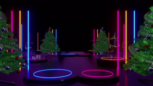 Christmas Neon 04 4k