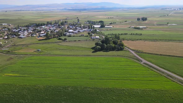 aerial small town landscape alt